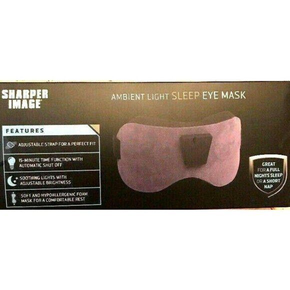 Sharper Image Ambient LED Light Sleep Eye Mask Soft Sleeping Shade Travel - Picture 5 of 6